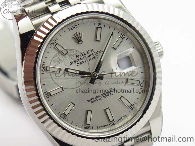 Good Copy Rolex Watches 1:1 DateJust Bracelet Silver MoistureWicking Stick Edition On Jubilee Markers Best 228238 A Dial 3511 SS Noob 1230